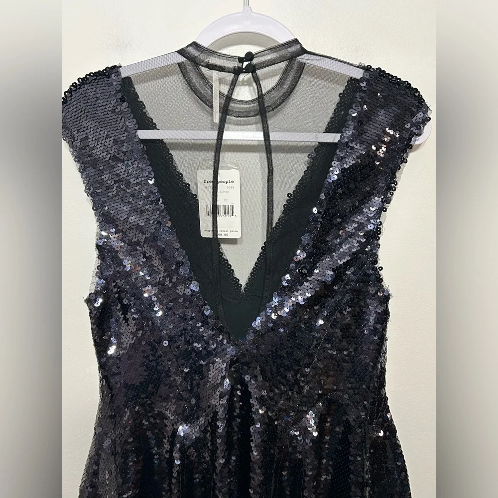 New! Free People Dance Til Dawn Sequin Mini Dress - Picture 6 of 14
